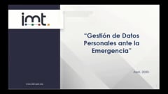 Seguridad de la Información y Gestión de Datos personales ante la emergencia.